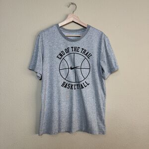 End of the Trail Basketball Shirt Mens Large Gray Nike Dri Fit NBA Just Do It